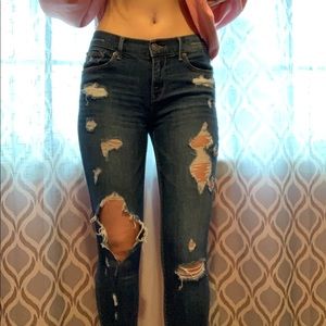 Distressed jeans